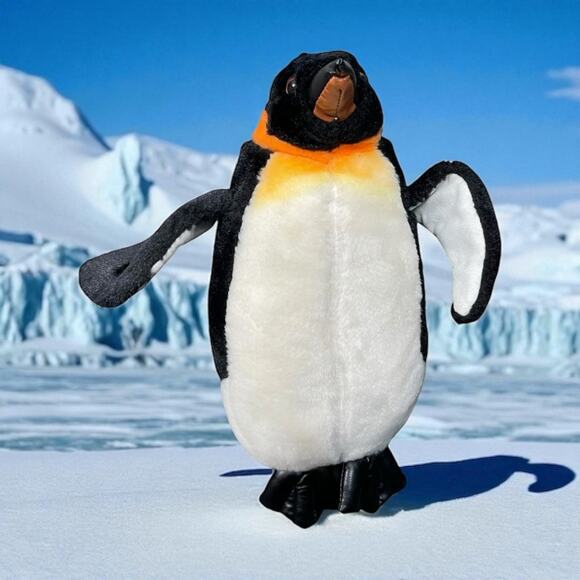 SeaWorld Plush Emperor Penguin Stuffed Animal Faux Leather Feet Realistic 11” - Picture 1 of 12